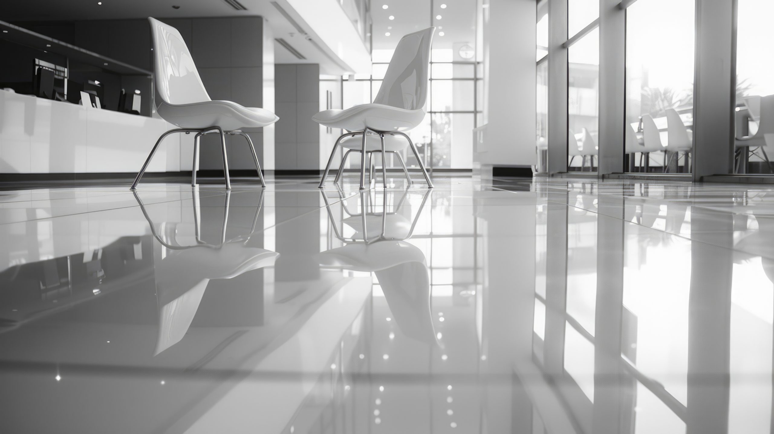 minimalistic working area, spacious, modern building, details closeup, black and white --ar 16:9 --style raw --stylize 250 Job ID: f19522cf-c112-41fe-93c7-4fab8f1f04b2